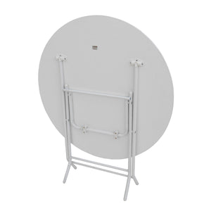 Mesa plegable redonda 1Mt. Blanca comodidad y resistencia