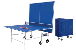 Mesa de Ping Pong Frontón Plus en Caja con paletas, pelotas de ping pong y Funda