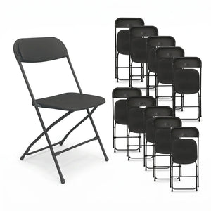 Pack 10 sillas plegables negro para evento