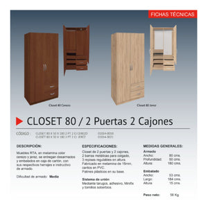 Closet 80 cm Jerez estilo y funcionalidad