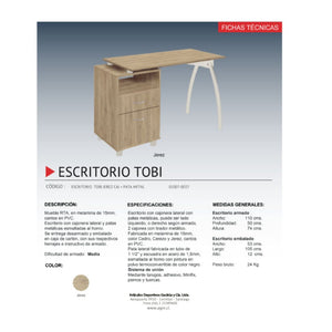Escritorio Tobi Jerez práctico y resistente