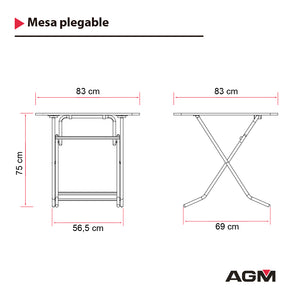 Mesa plegable 83x83 Blanca
