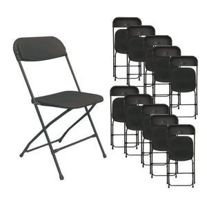 Pack 10 sillas plegables negro para evento