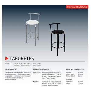 Taburete Negro comodidad y estilo