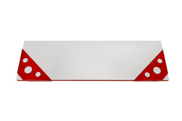 Repisa blanca 18 x 60 soporte  rojo