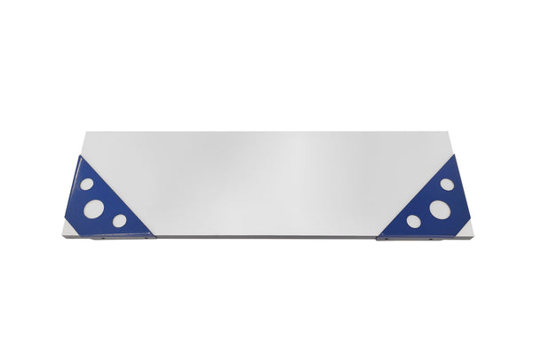 Repisa blanca 18 x 60 soporte azul