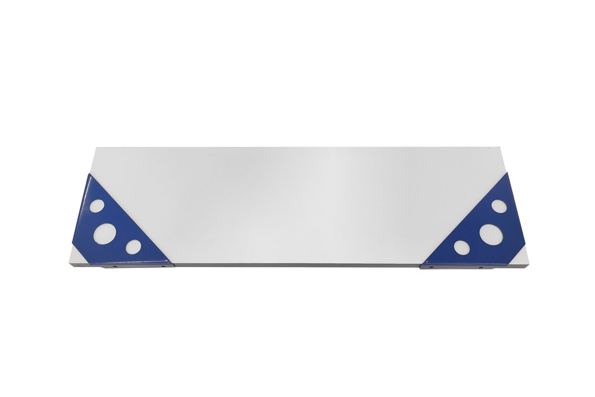 Repisa blanca 18 x 60 soporte azul diseño y funcionalidad