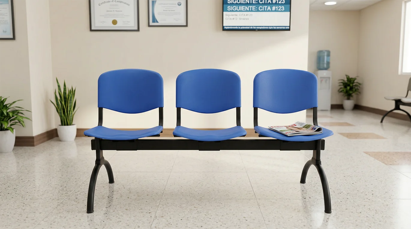 Banqueta ISO Luna 3 puestos Azul