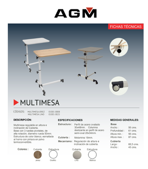 Multimesa Lino plegable altamente versátil