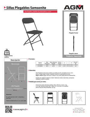 Pack 10 sillas plegables Blanco para evento