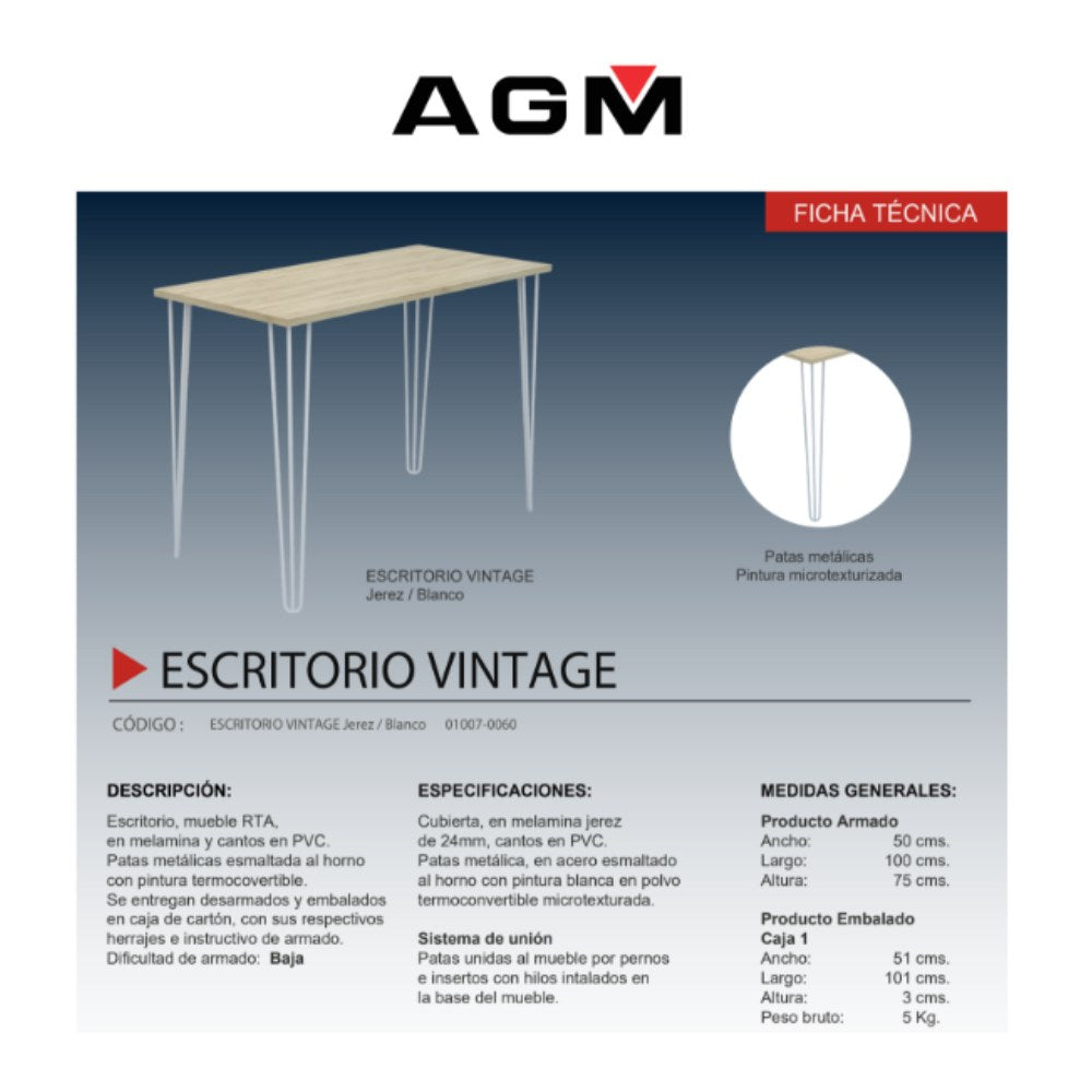 Escritorio 100x50x75 Vintage