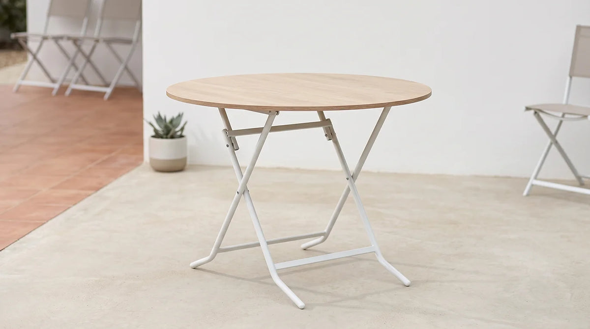 Mesa plegable redonda 1MT.Jerez