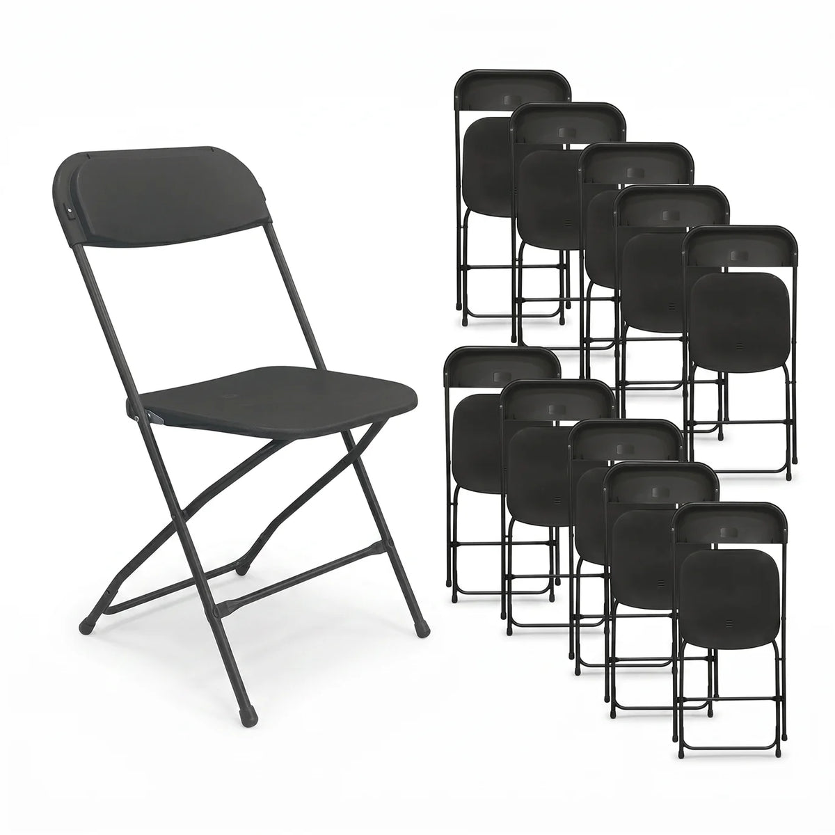 Pack 10 sillas plegables negro para evento
