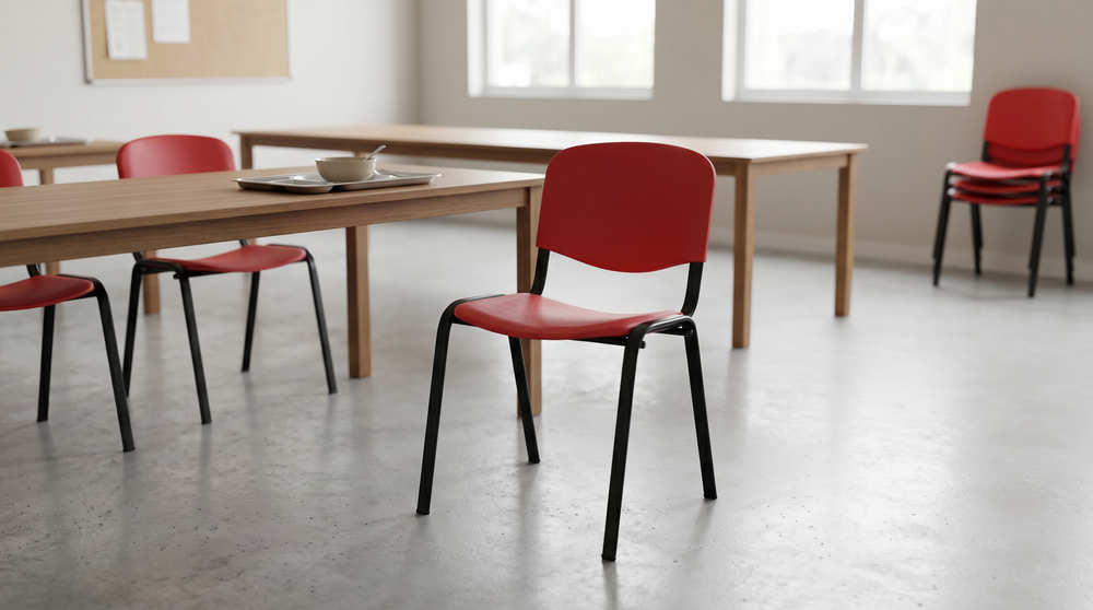 Silla ISO AGM Negra/Rojo Polipropileno