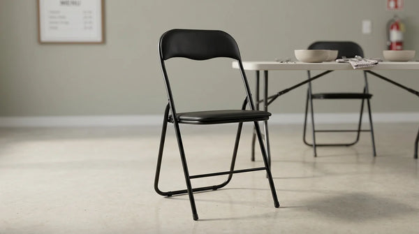 Silla Plegable Event Tapizada Negra