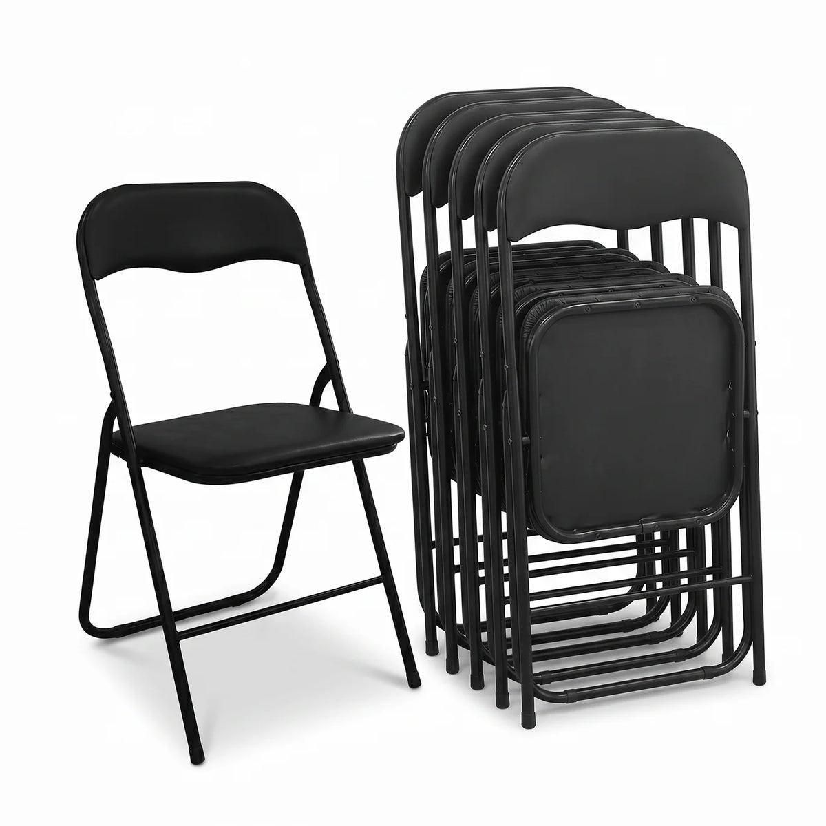 Silla Plegable Event Tapizada Negro Pack 6 Unidades