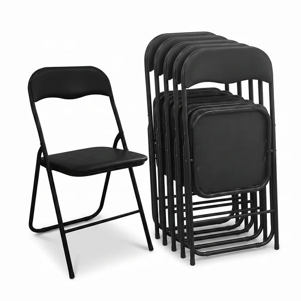 Silla Plegable Event Tapizada Negro Pack 6 Unidades