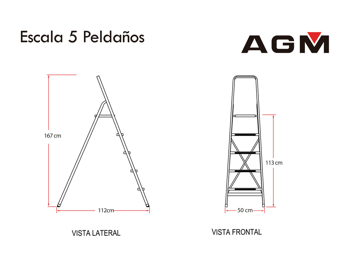 Escalera 5 peldaños durabilidad y resistencia