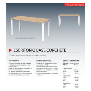 Escritorio Corchete 150 cm funcionalidad y estilo