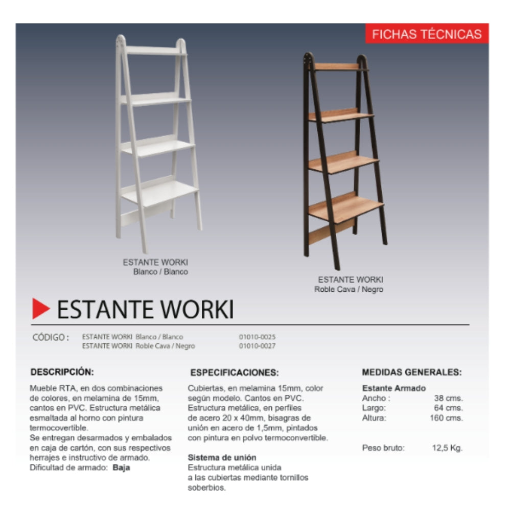 Estante Worki Blanco  práctico y decorativo