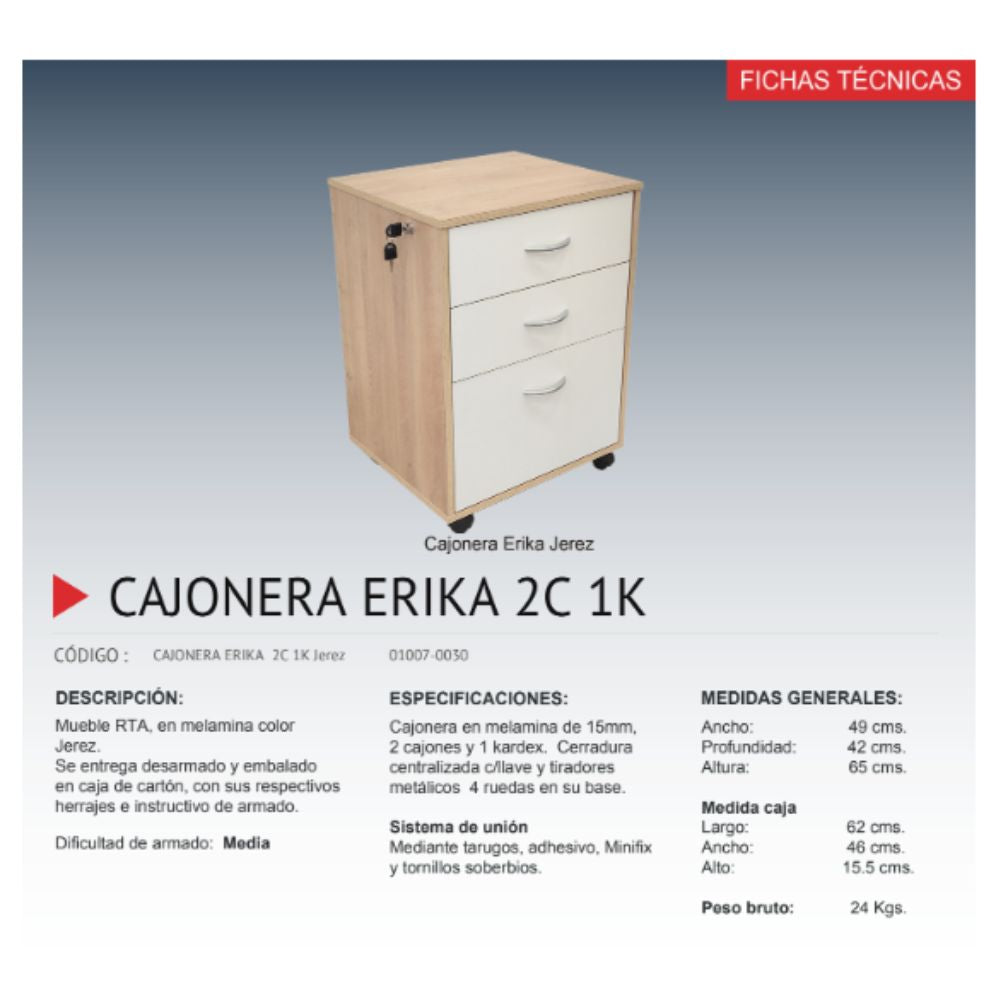 Cajonera Erika 2C 1C Jerez Estilo y seguridad