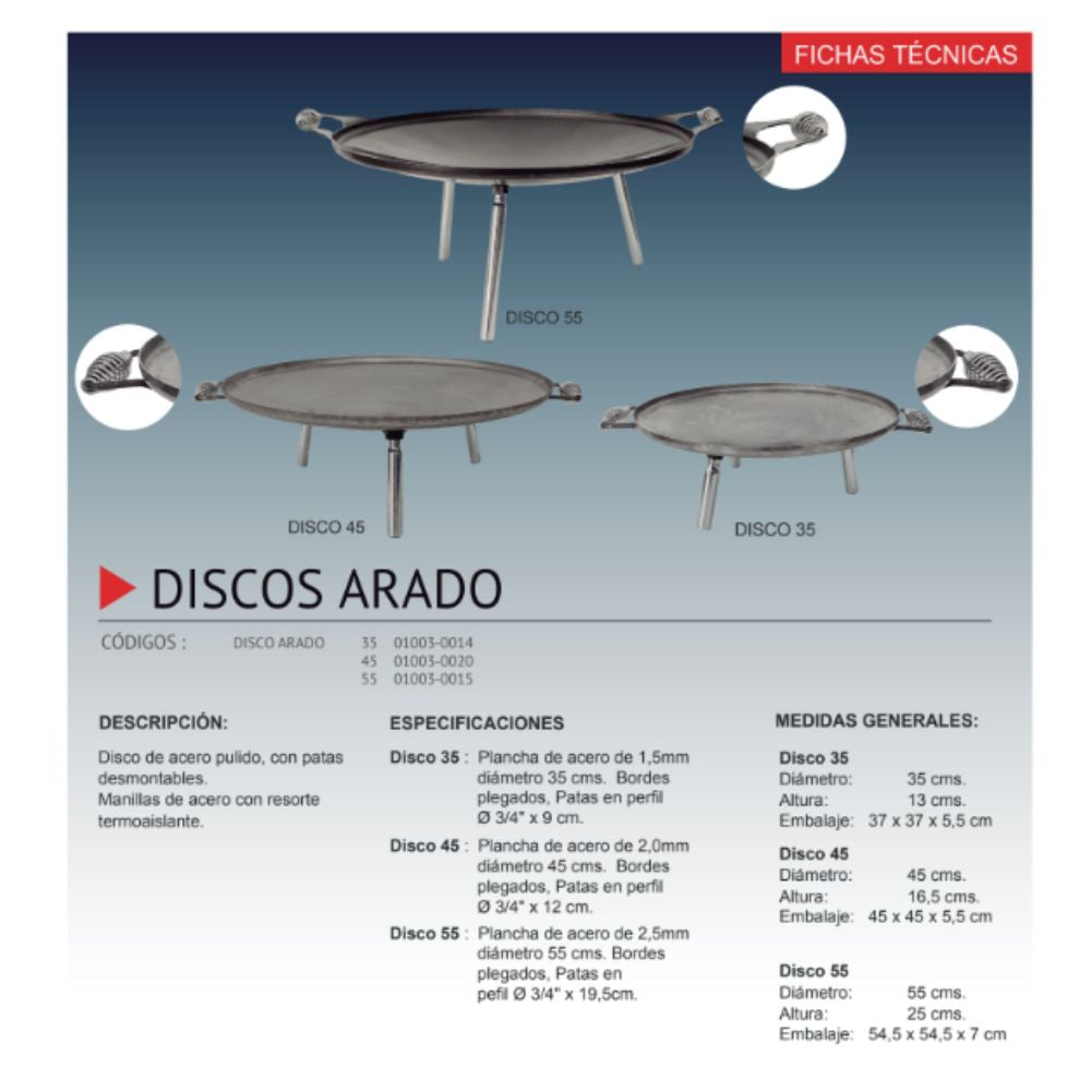 Disco Asado 55 cm duradera y práctica
