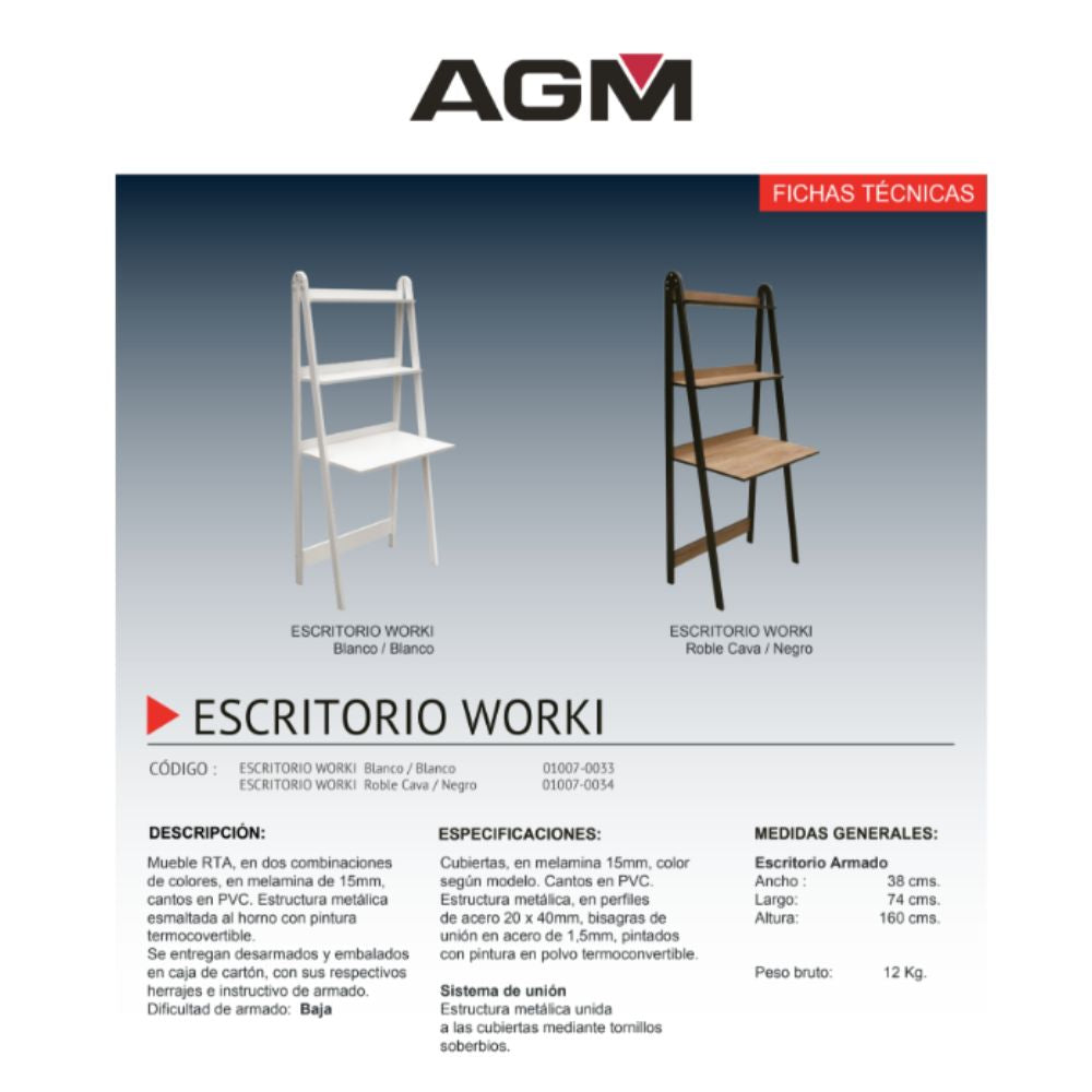 Escritorio Worki Industrial funcionalidad y estilo