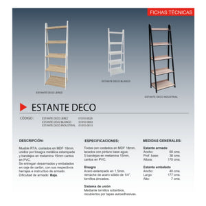 Estante Deco blanco firme y sofisticada