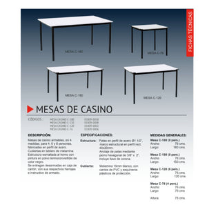 Mesa Casino C-150 Practico y duradero