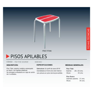 Piso Titán Blanco-Rojo Cómodo y resistente