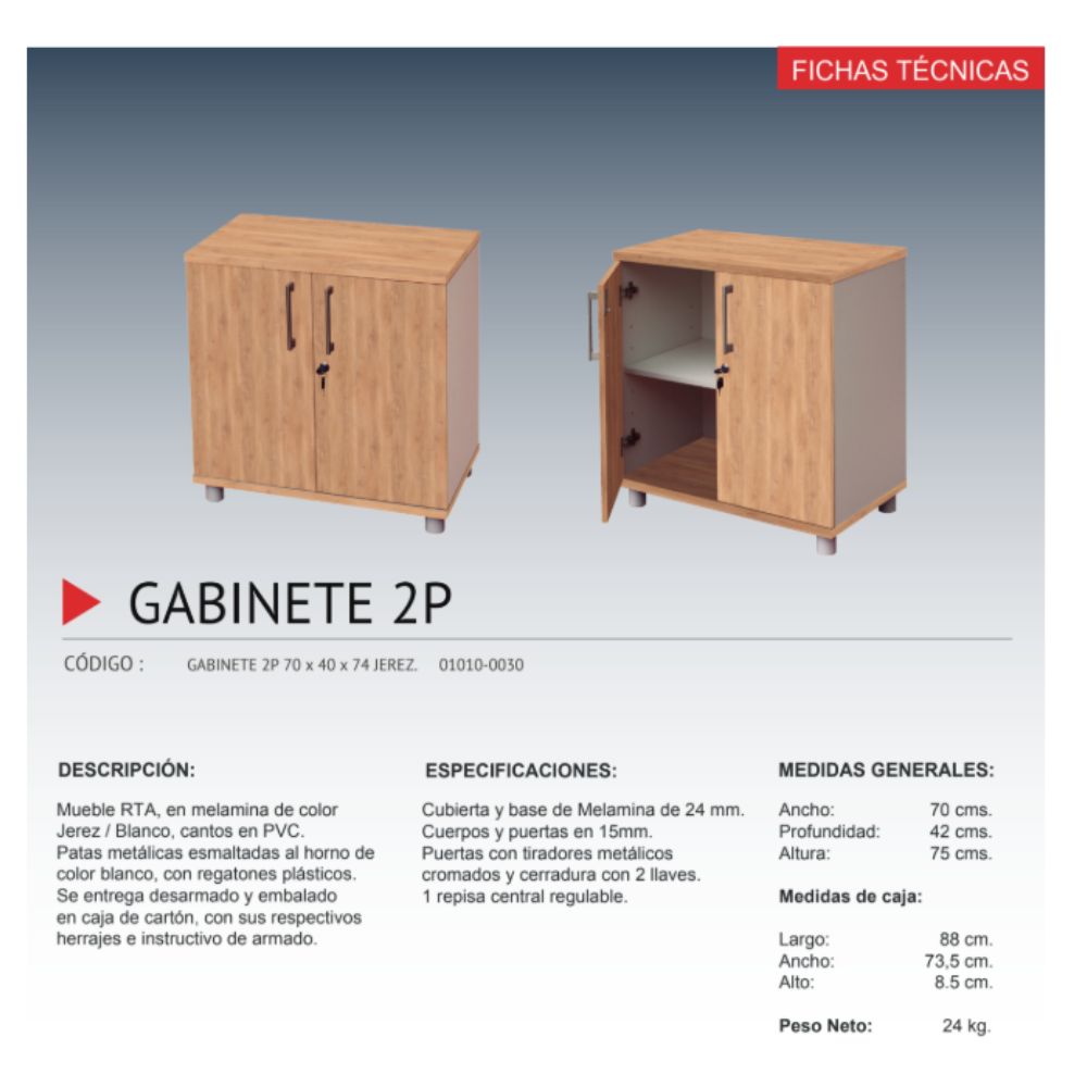 Gabinete Base 2PT Jerez durabilidad y funcionalidad