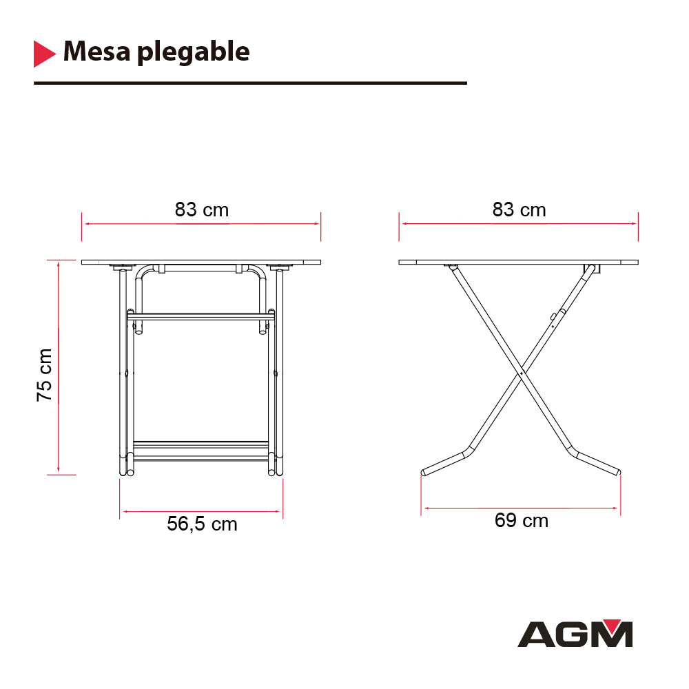 Mesa plegable 83x83 Provenza