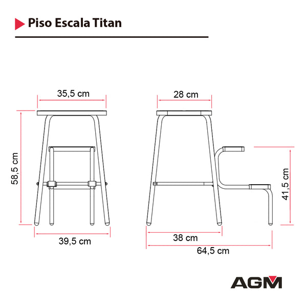 Piso escala Titán Blanco-Rojo