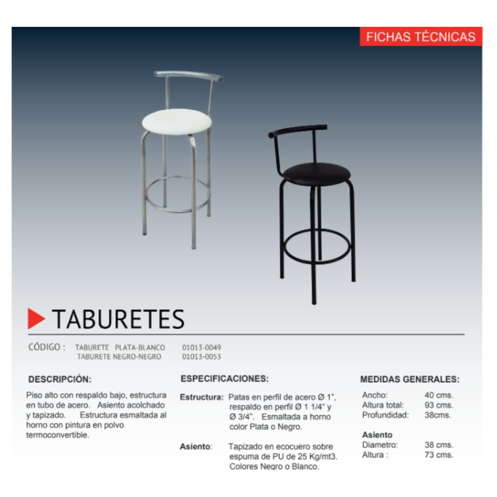 Taburete Negro comodidad y estilo