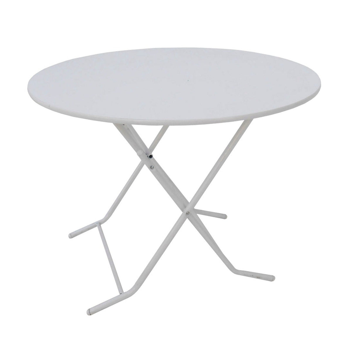 Mesa plegable redonda 1Mt. Blanca comodidad y resistencia